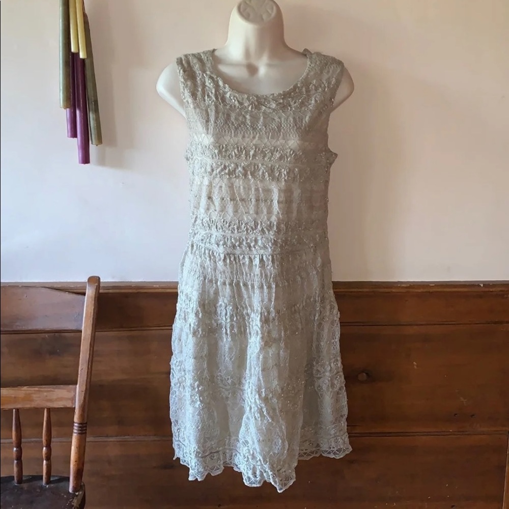 Tan Lace Dress